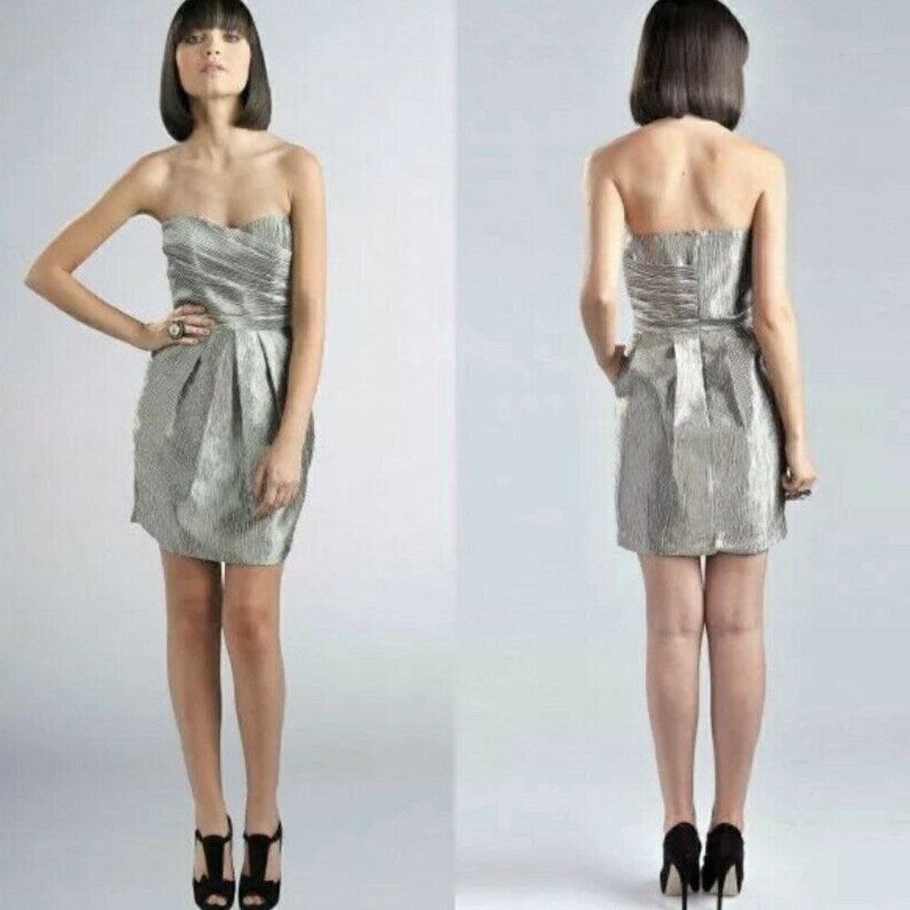 New Greylin Strapless Metallic Party/Prom Dress Jr